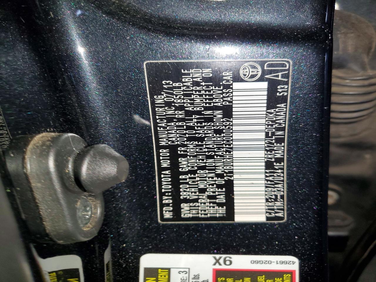 2014 TOYOTA COROLLA