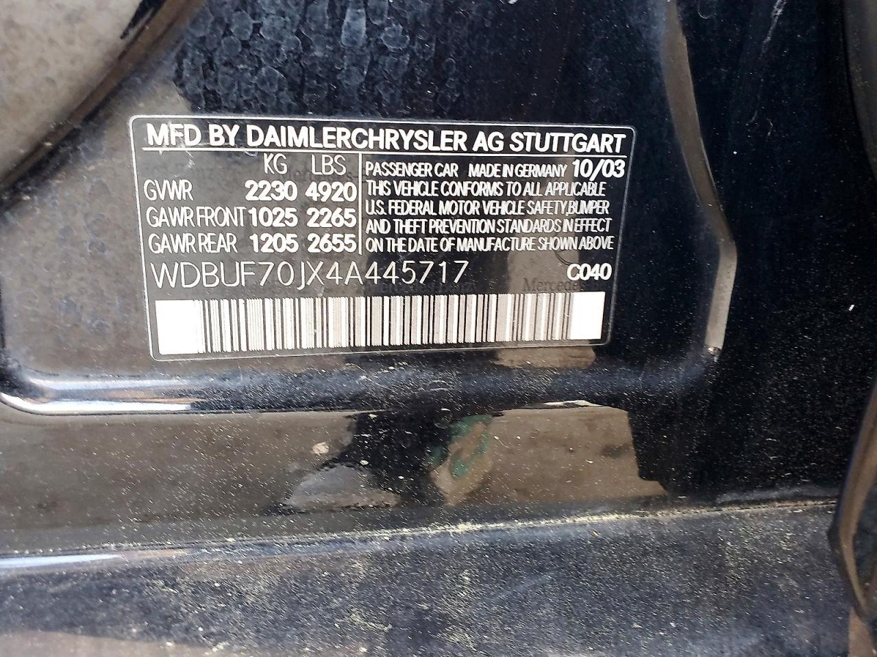 2004 MERCEDES-BENZ E-Class
