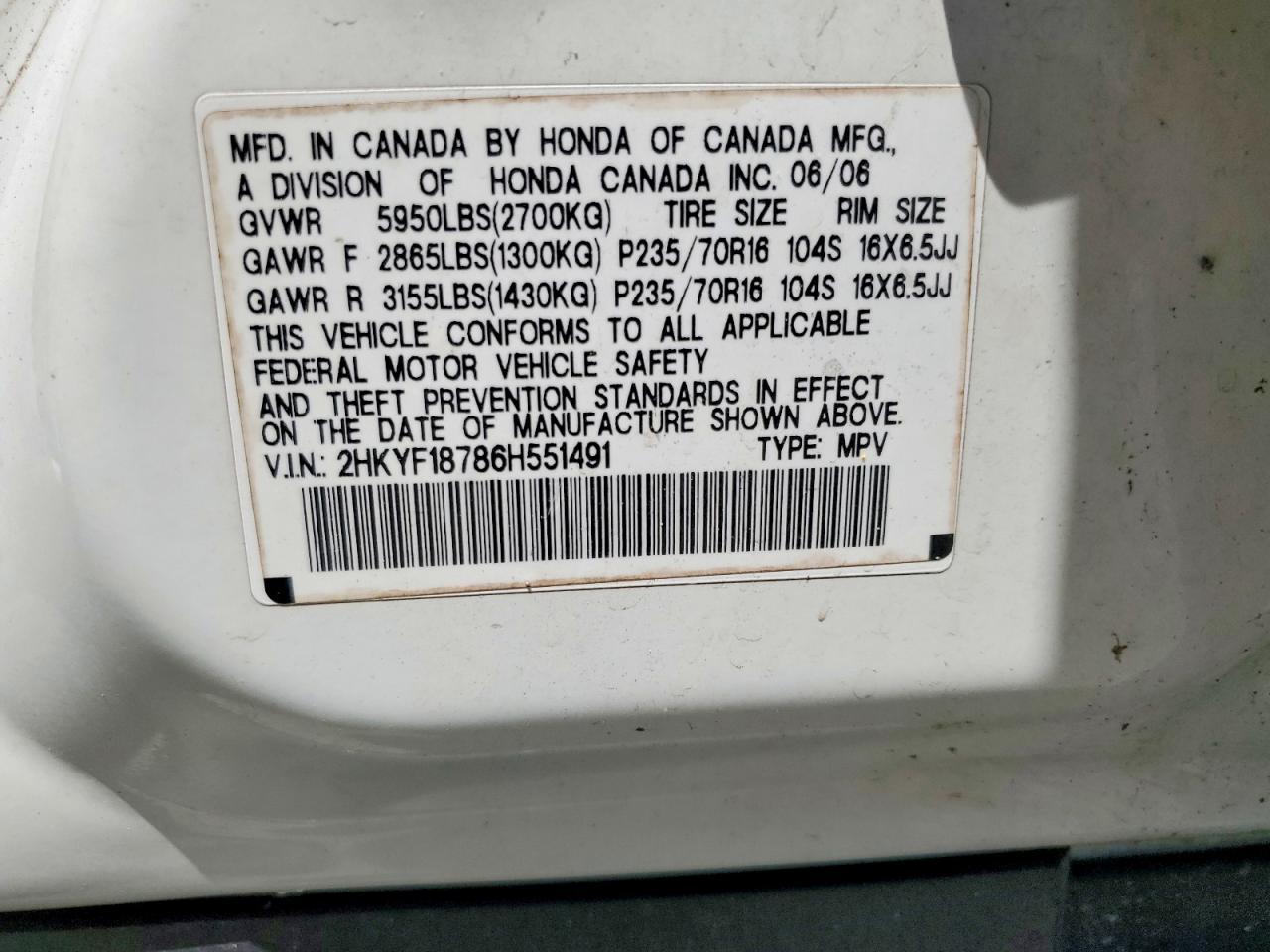 2006 HONDA PILOT