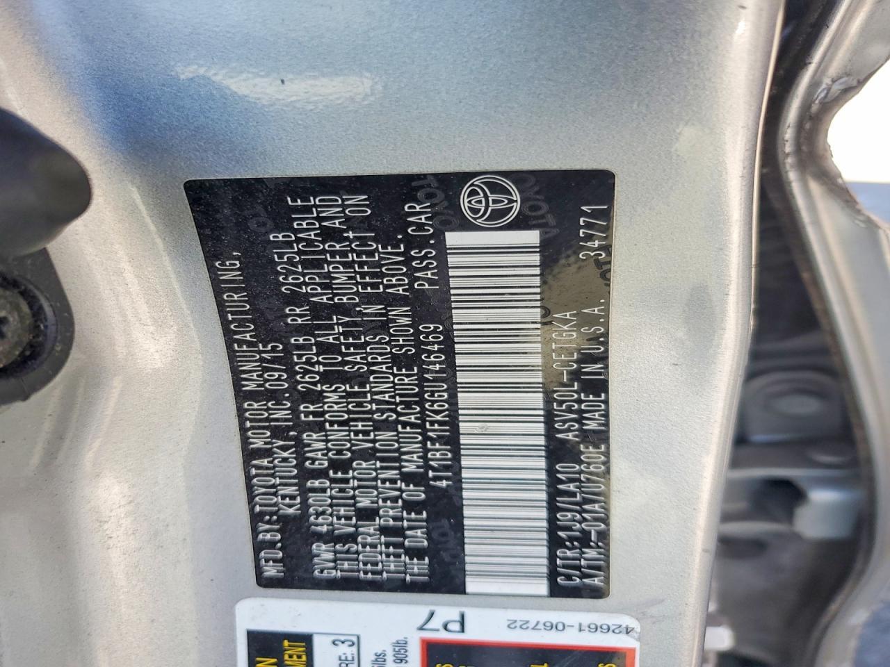2016 TOYOTA CAMRY
