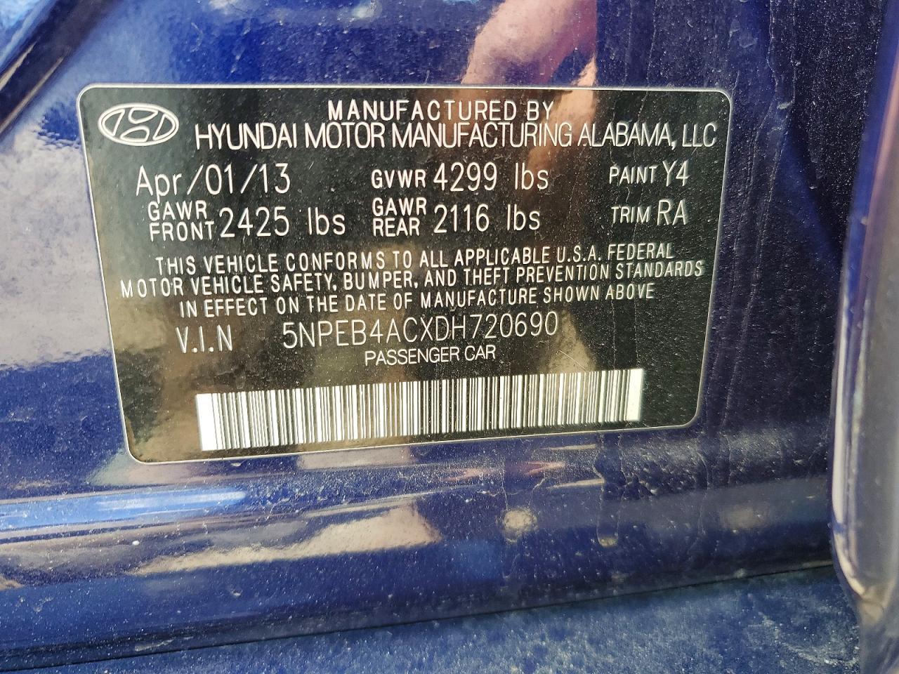 2013 HYUNDAI SONATA
