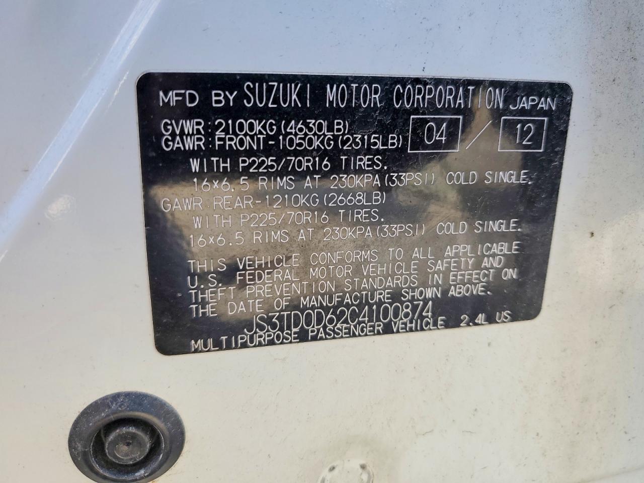 2012 SUZUKI Grand Vitara