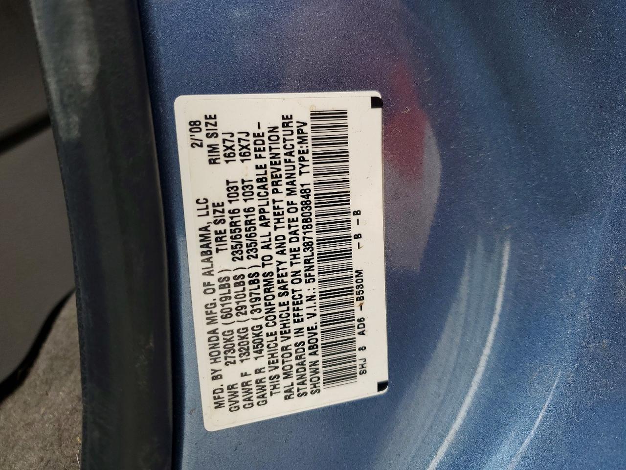 2008 HONDA ODYSSEY
