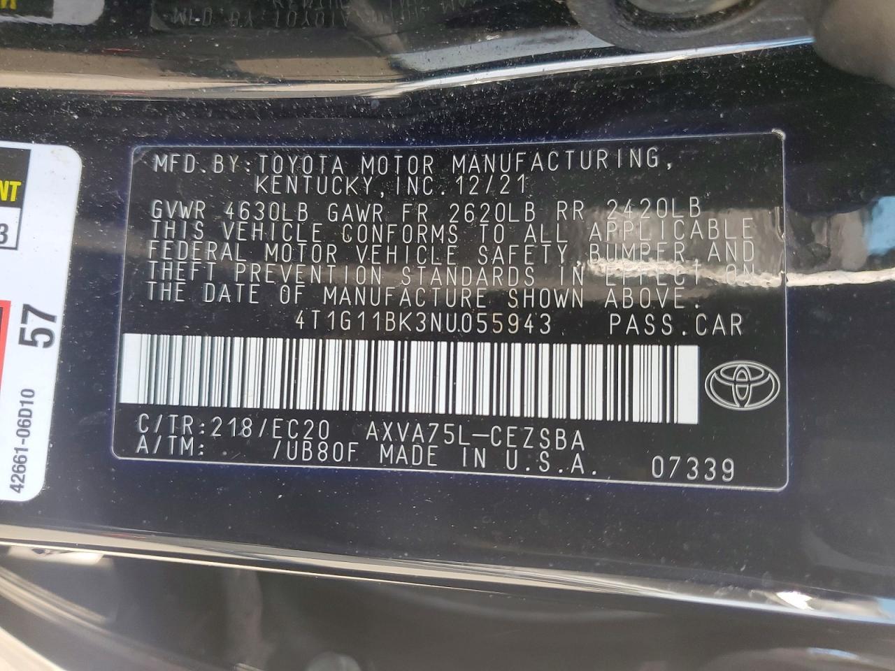 2022 TOYOTA CAMRY
