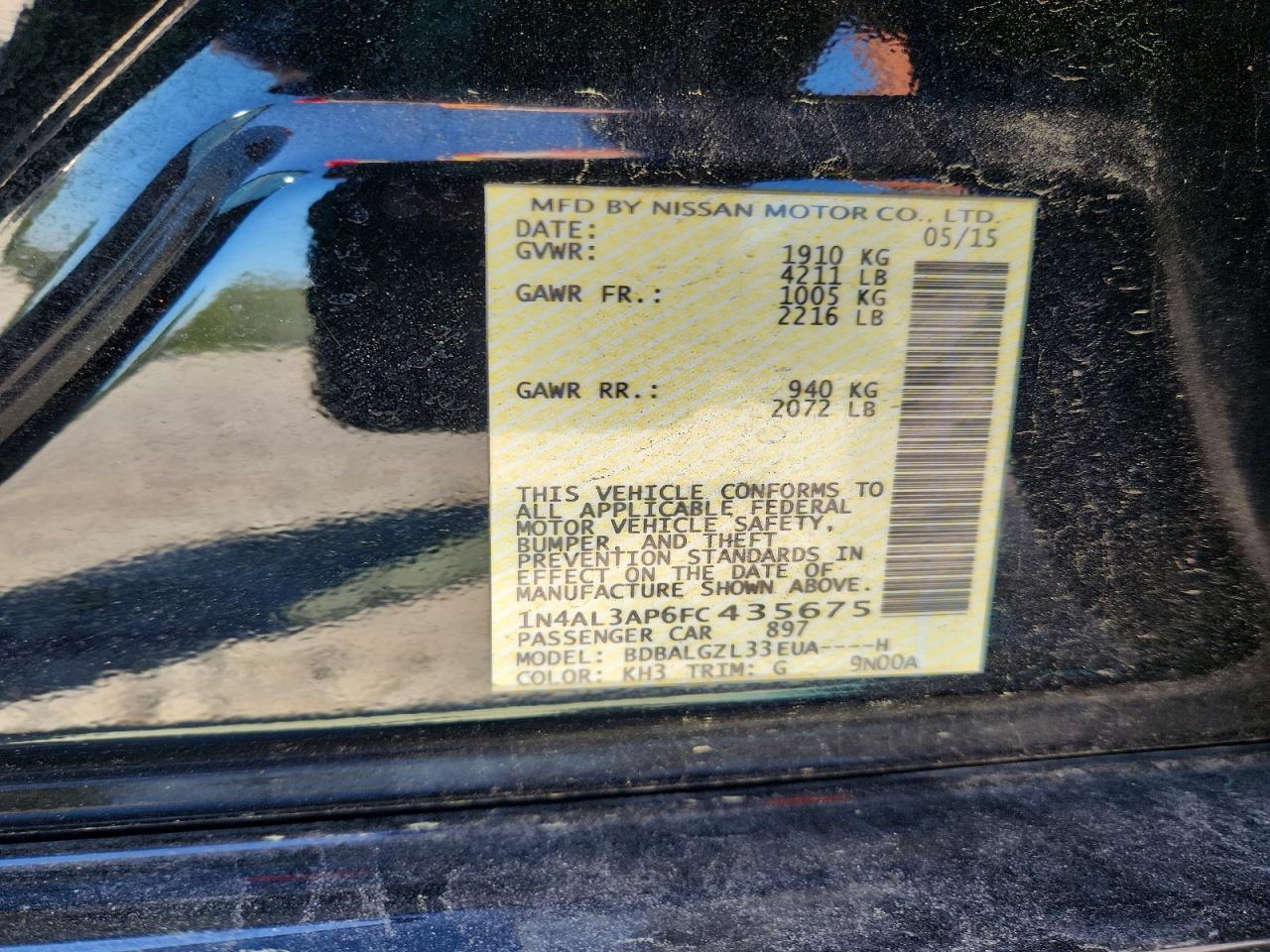 2015 NISSAN ALTIMA