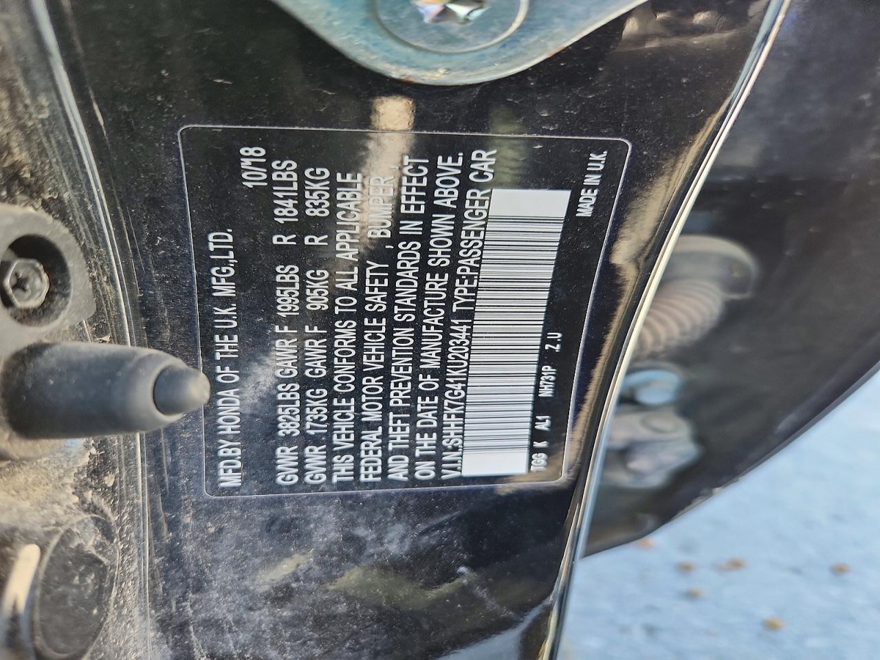2019 HONDA CIVIC
