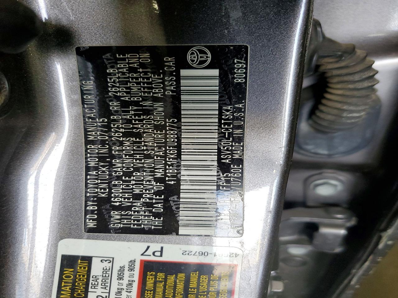 2015 TOYOTA CAMRY
