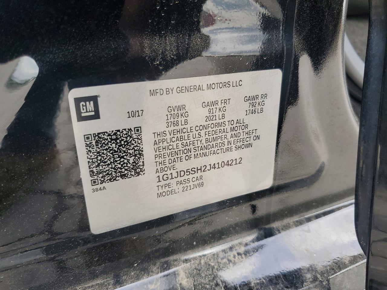 2018 CHEVROLET SONIC