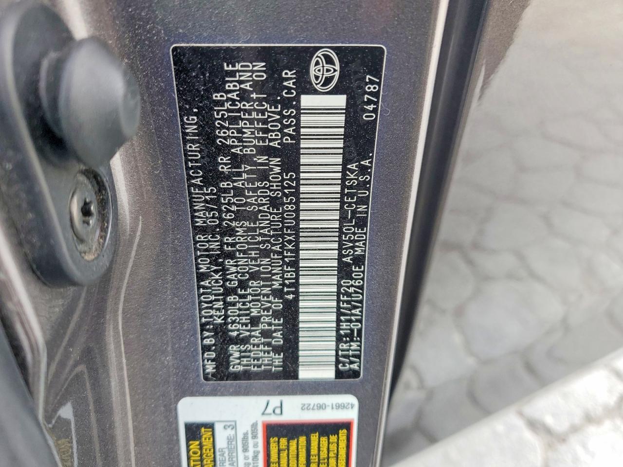 2015 TOYOTA CAMRY