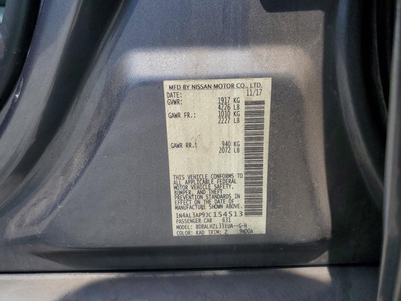 2018 NISSAN ALTIMA