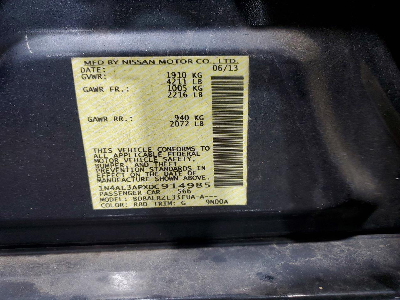 2013 NISSAN ALTIMA