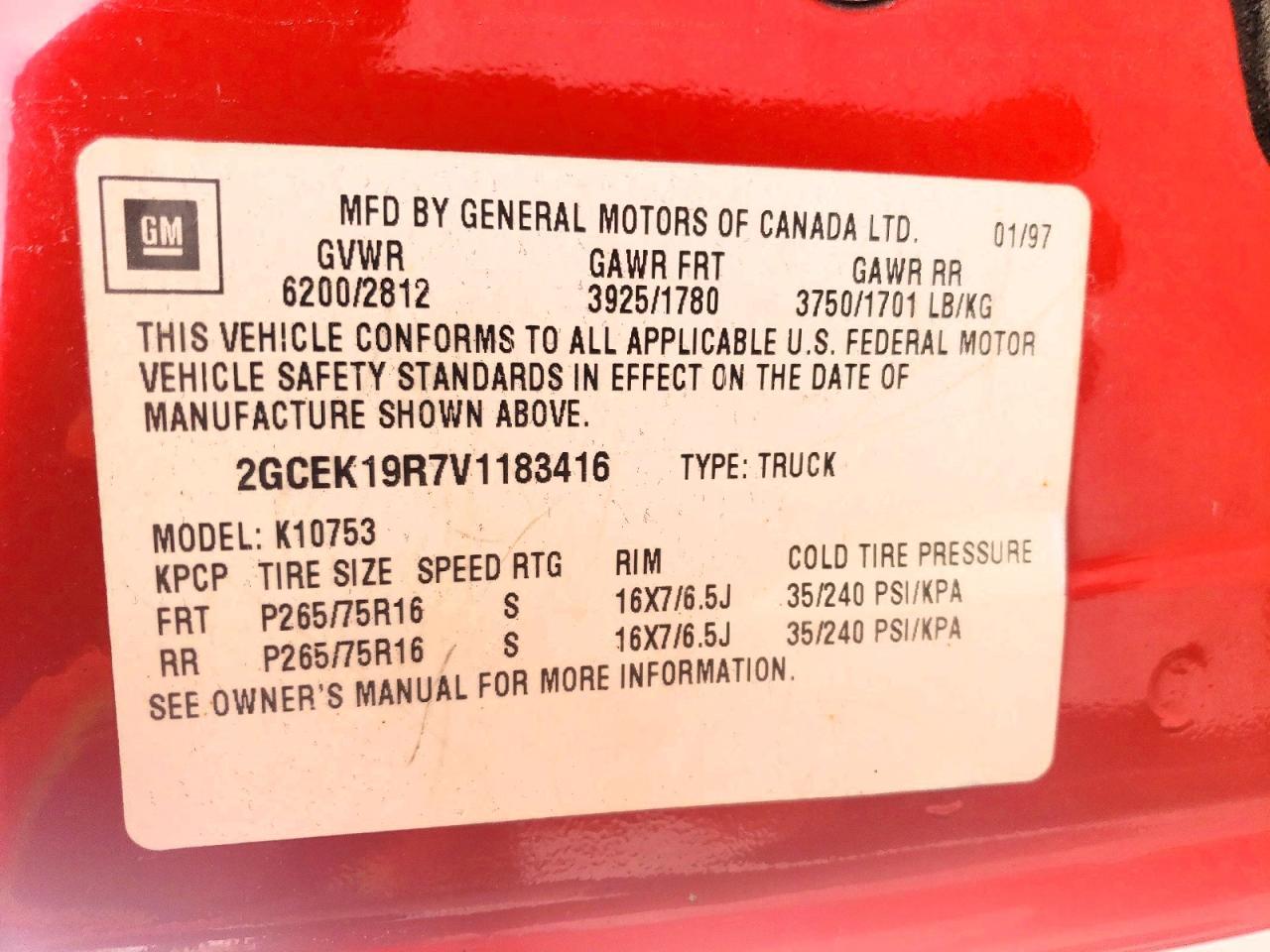 1997 CHEVROLET Gmt