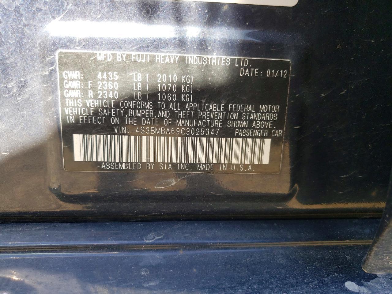 2012 SUBARU Legacy