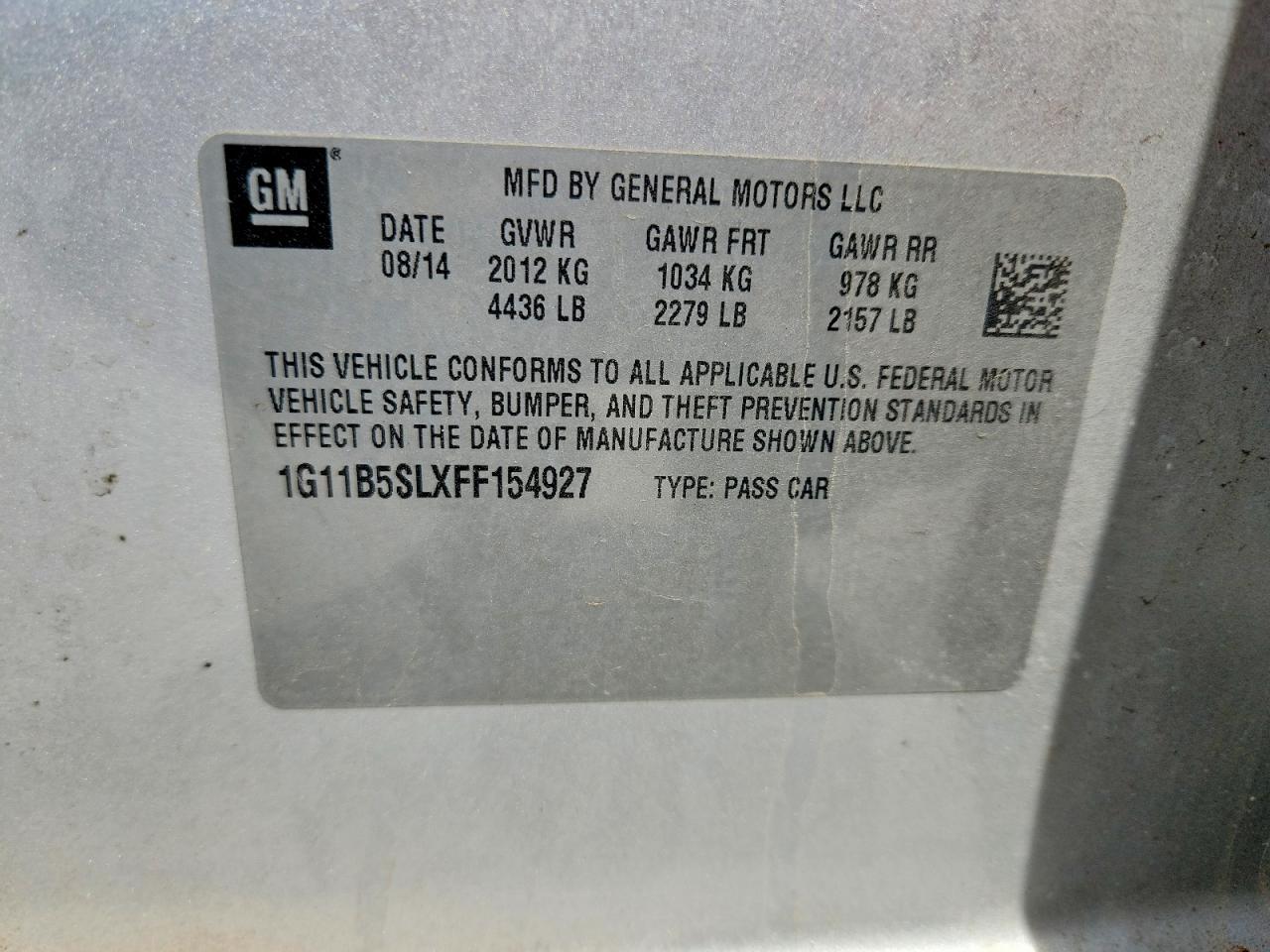 2015 CHEVROLET MALIBU