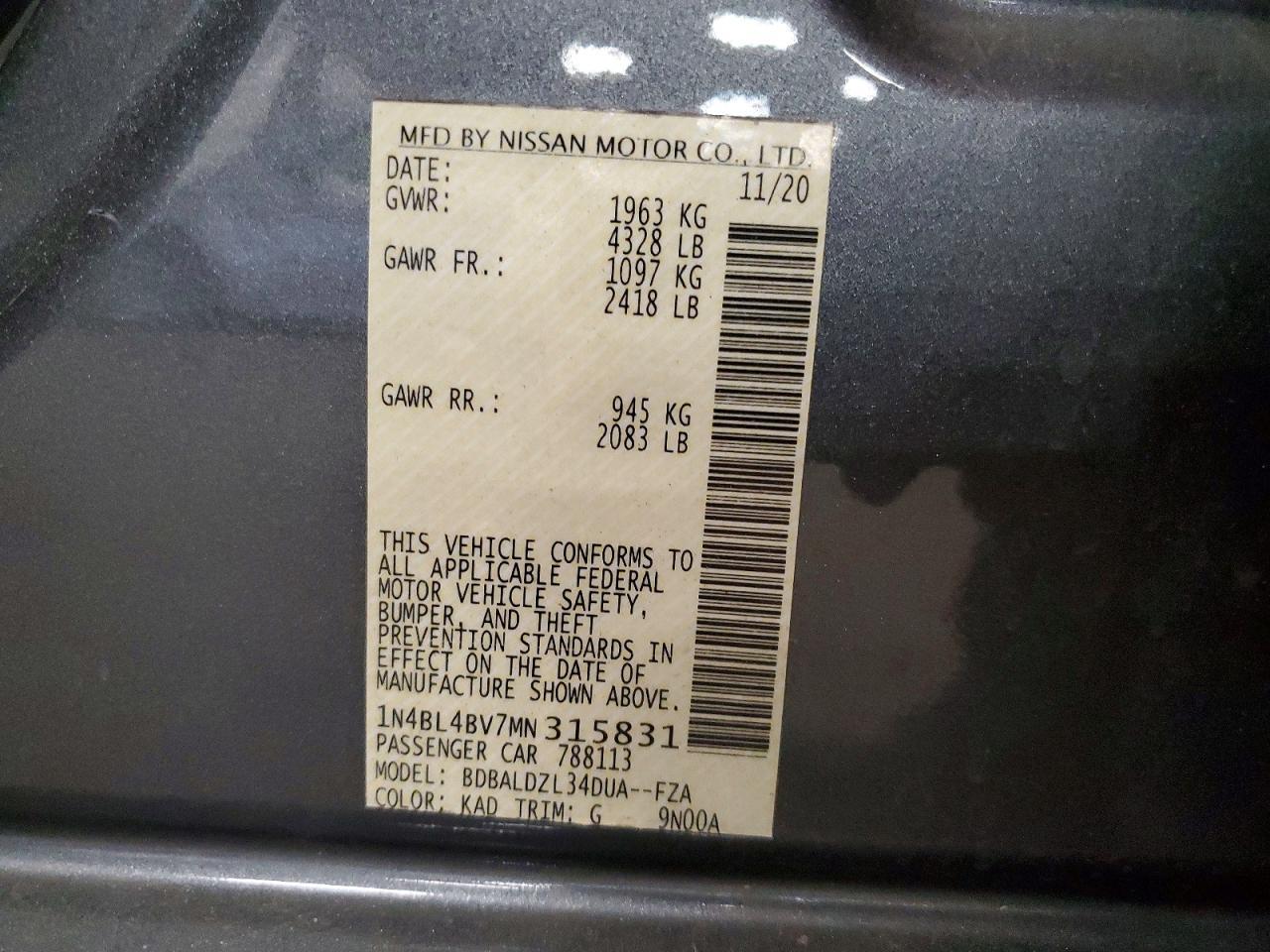 2021 NISSAN ALTIMA
