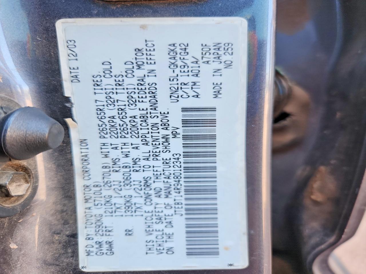 2004 TOYOTA 4Runner