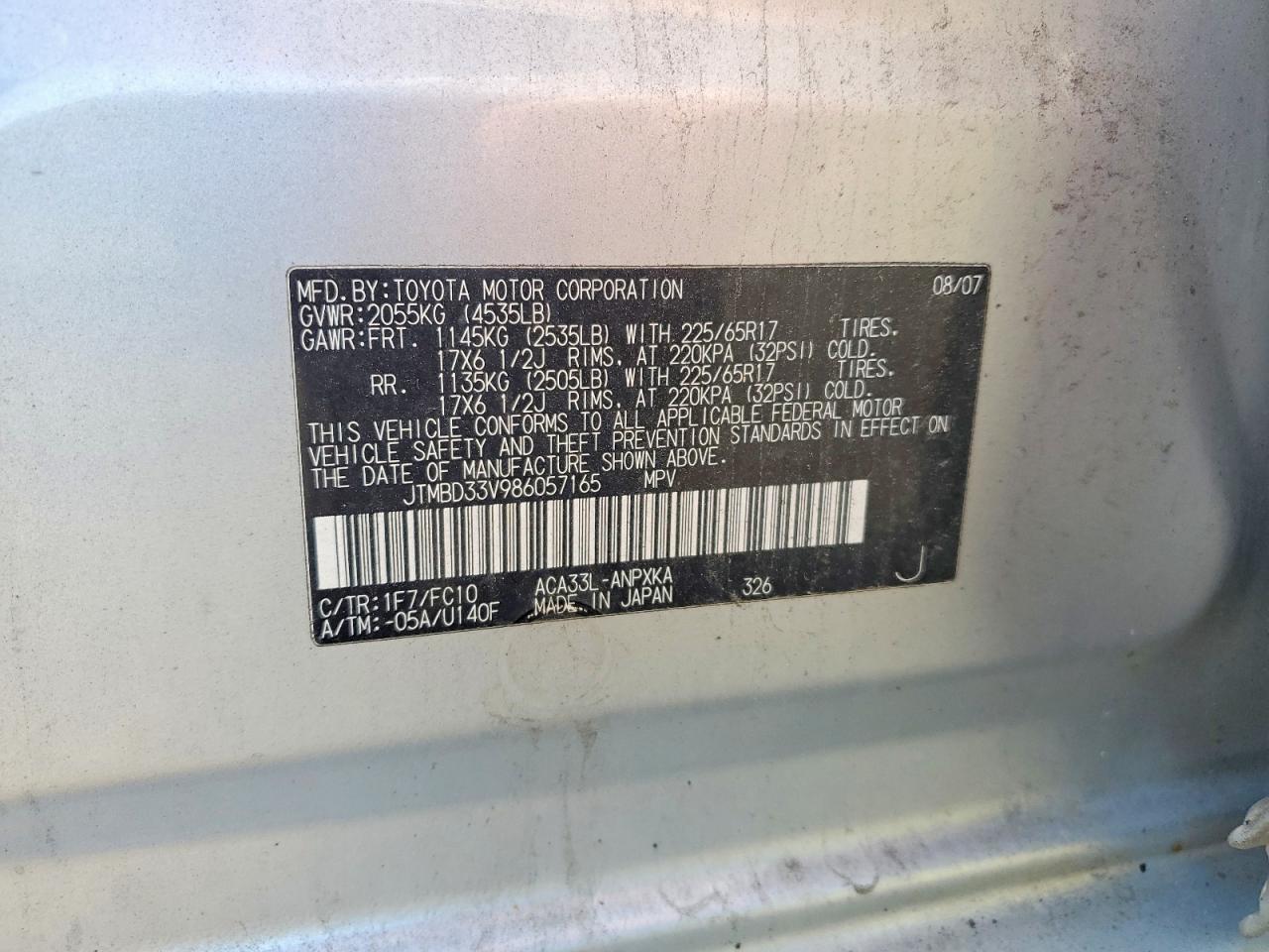 2008 TOYOTA RAV4