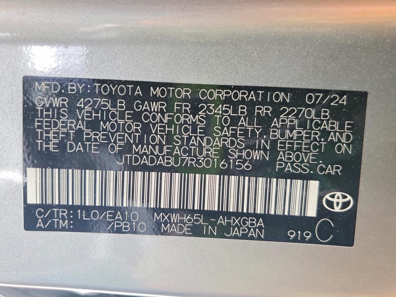 2024 TOYOTA PRIUS