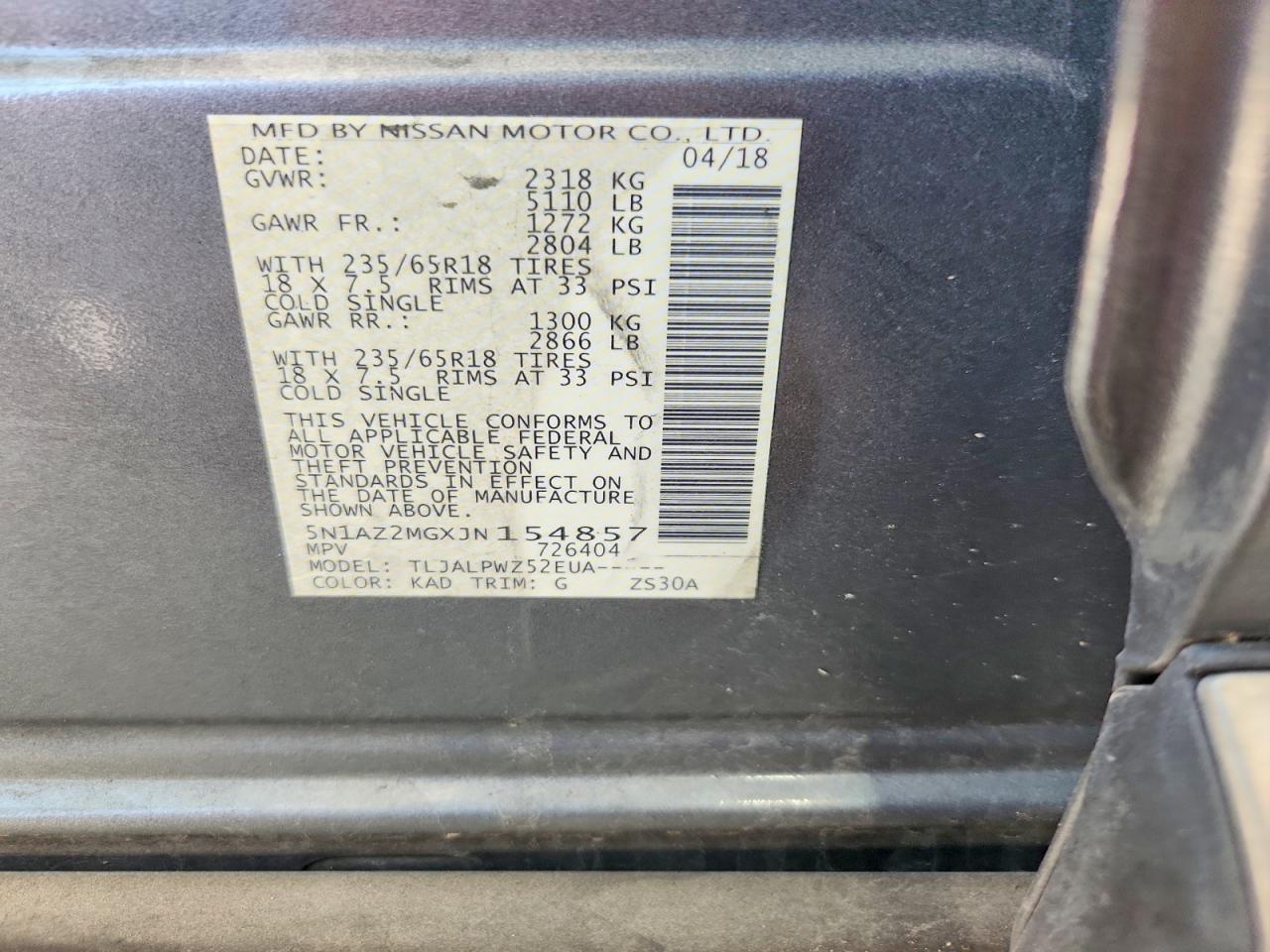 2018 NISSAN MURANO