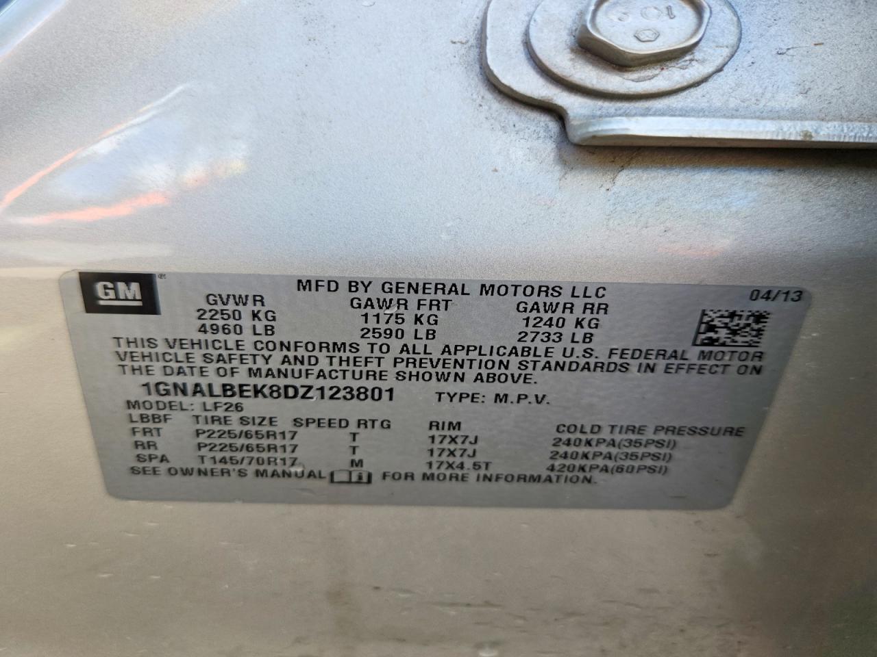 2013 CHEVROLET EQUINOX