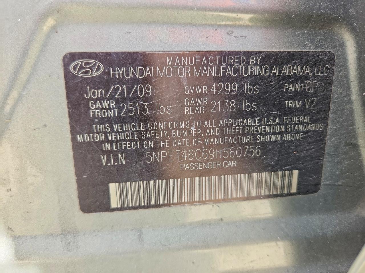 2009 HYUNDAI SONATA
