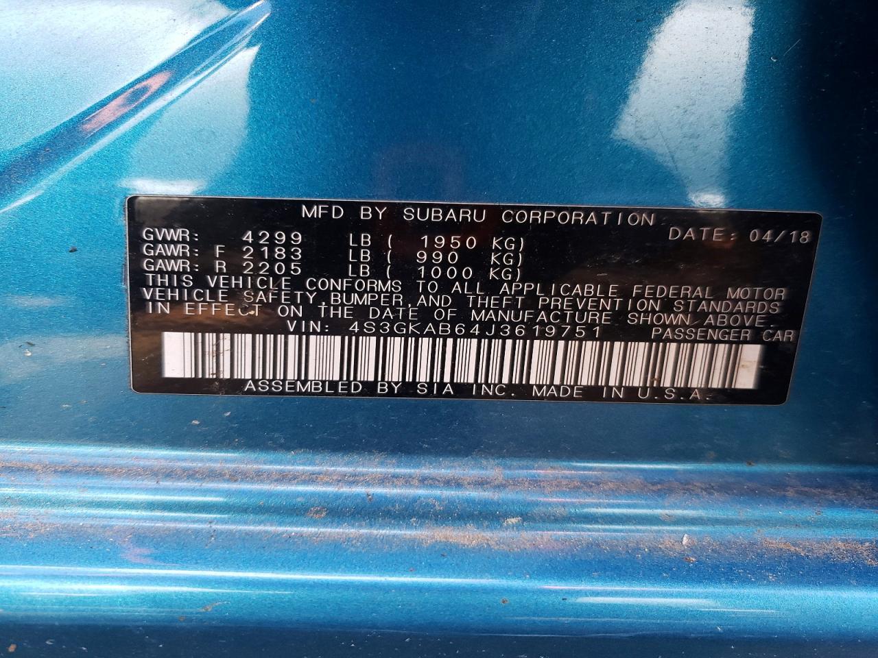 2018 SUBARU IMPREZA