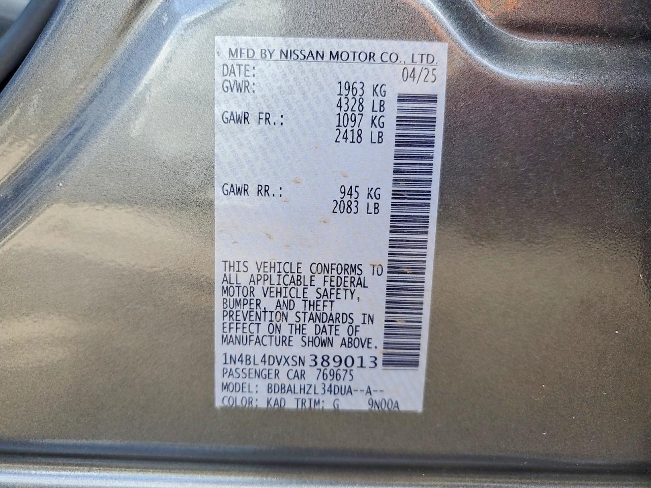 2025 NISSAN ALTIMA