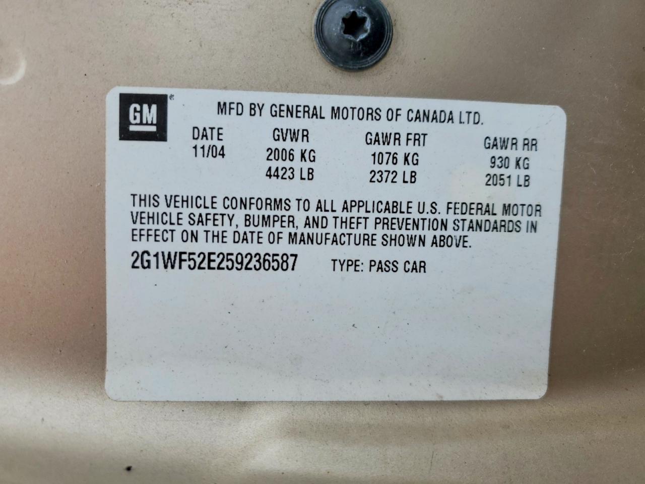 2005 CHEVROLET IMPALA