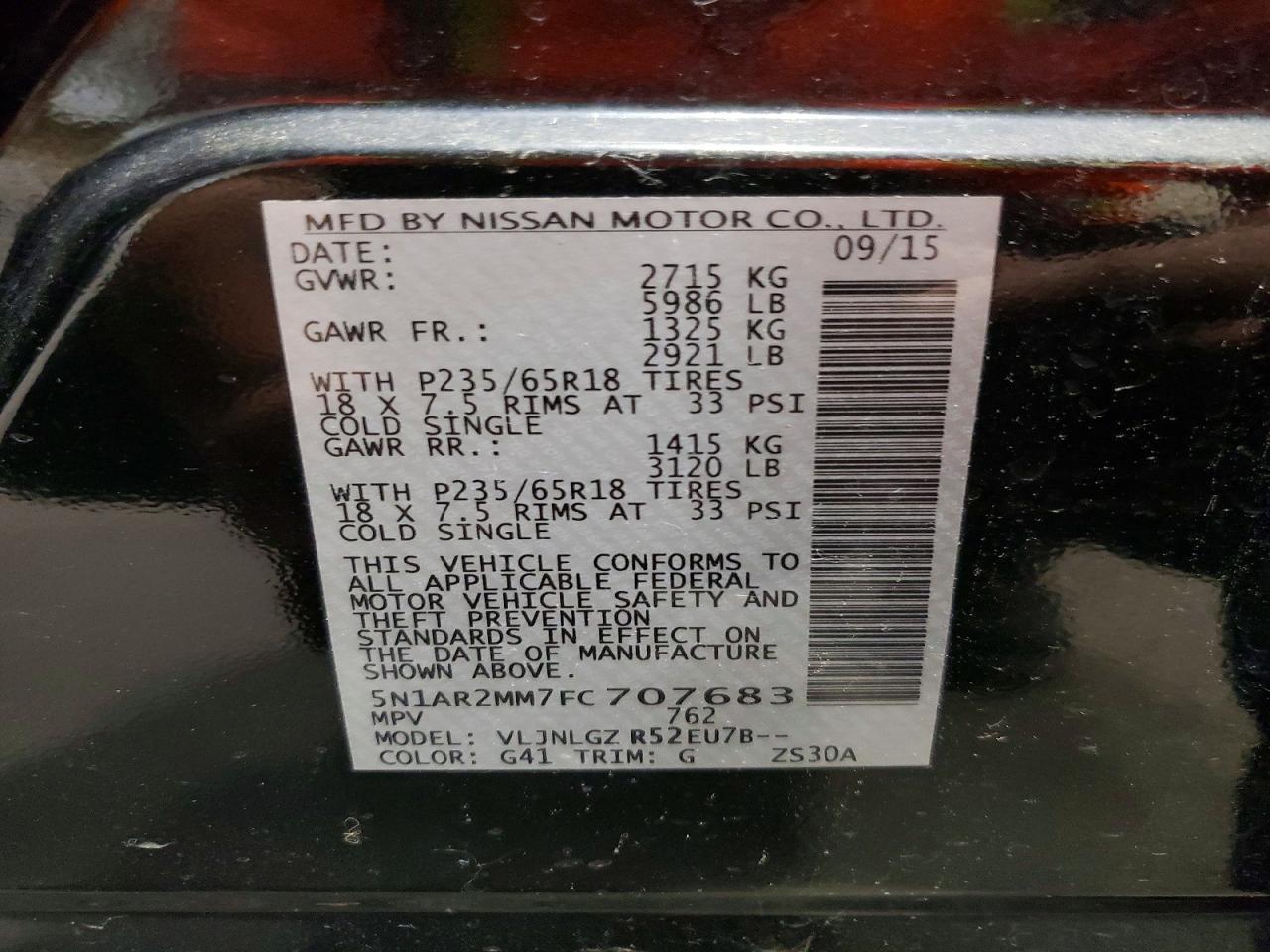 2015 NISSAN PATHFINDER