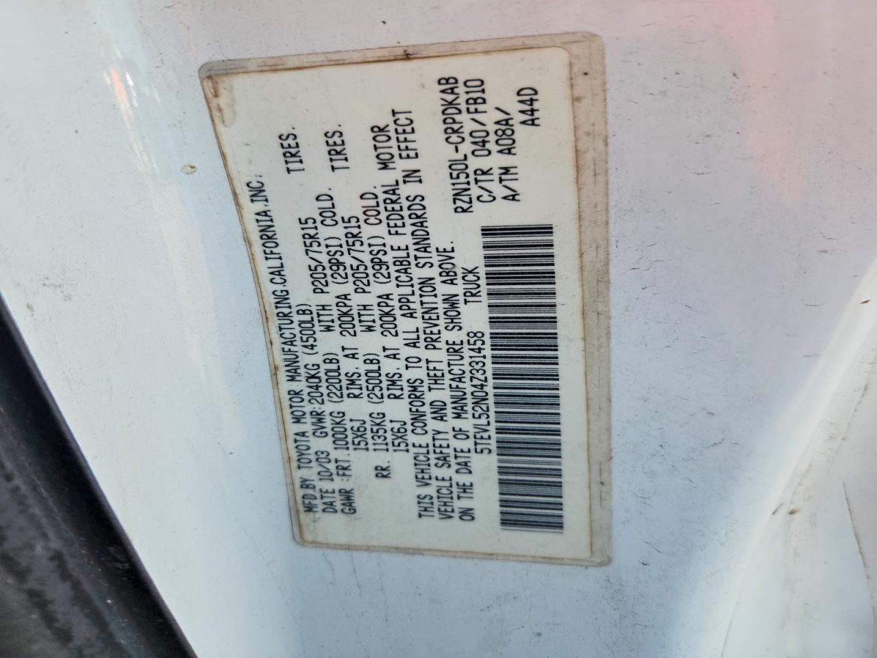 2004 TOYOTA