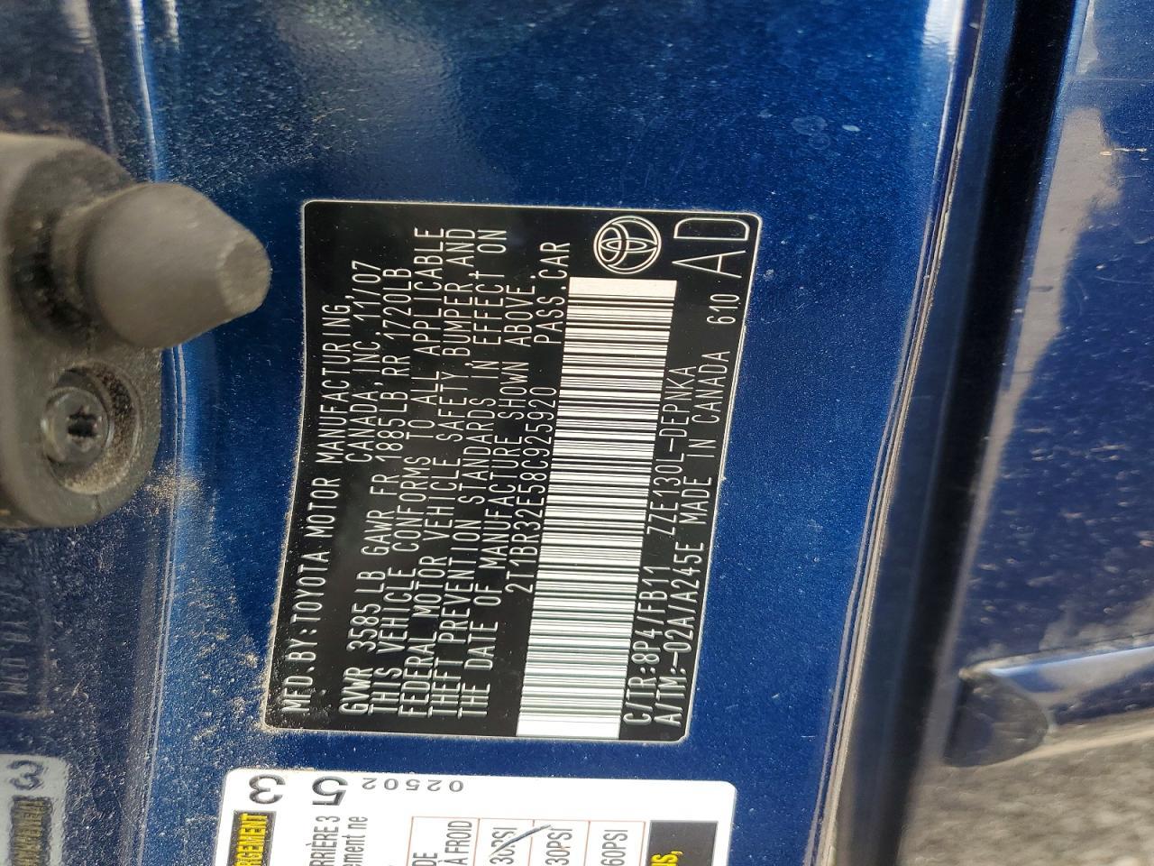 2008 TOYOTA COROLLA