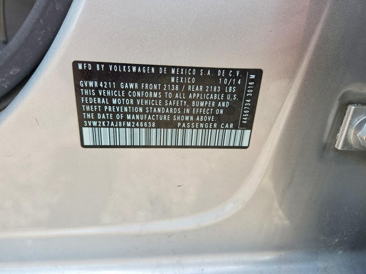 2015 VOLKSWAGEN JETTA