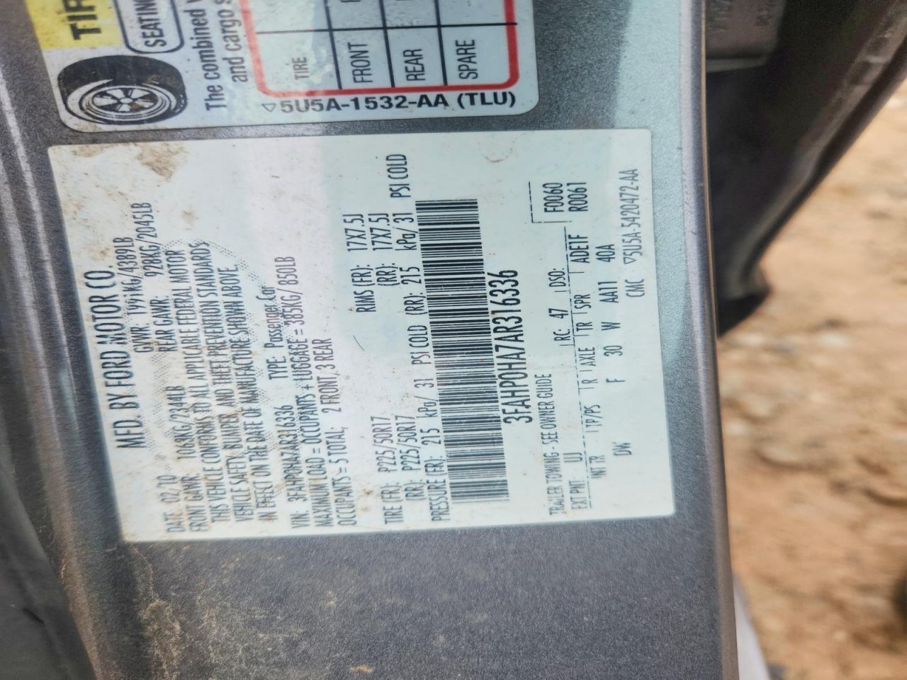 2010 FORD FUSION