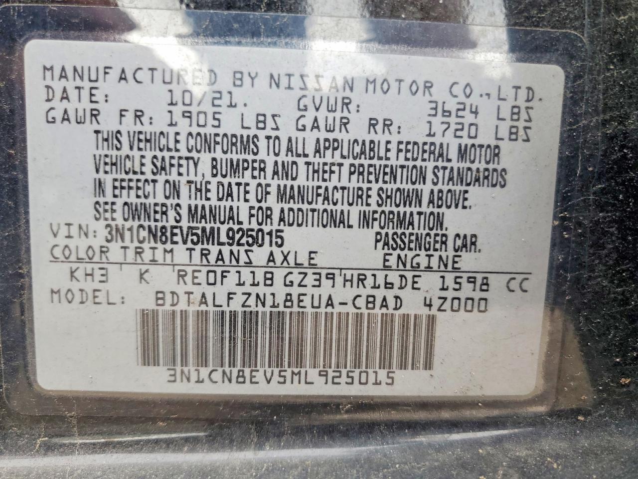 2021 NISSAN VERSA
