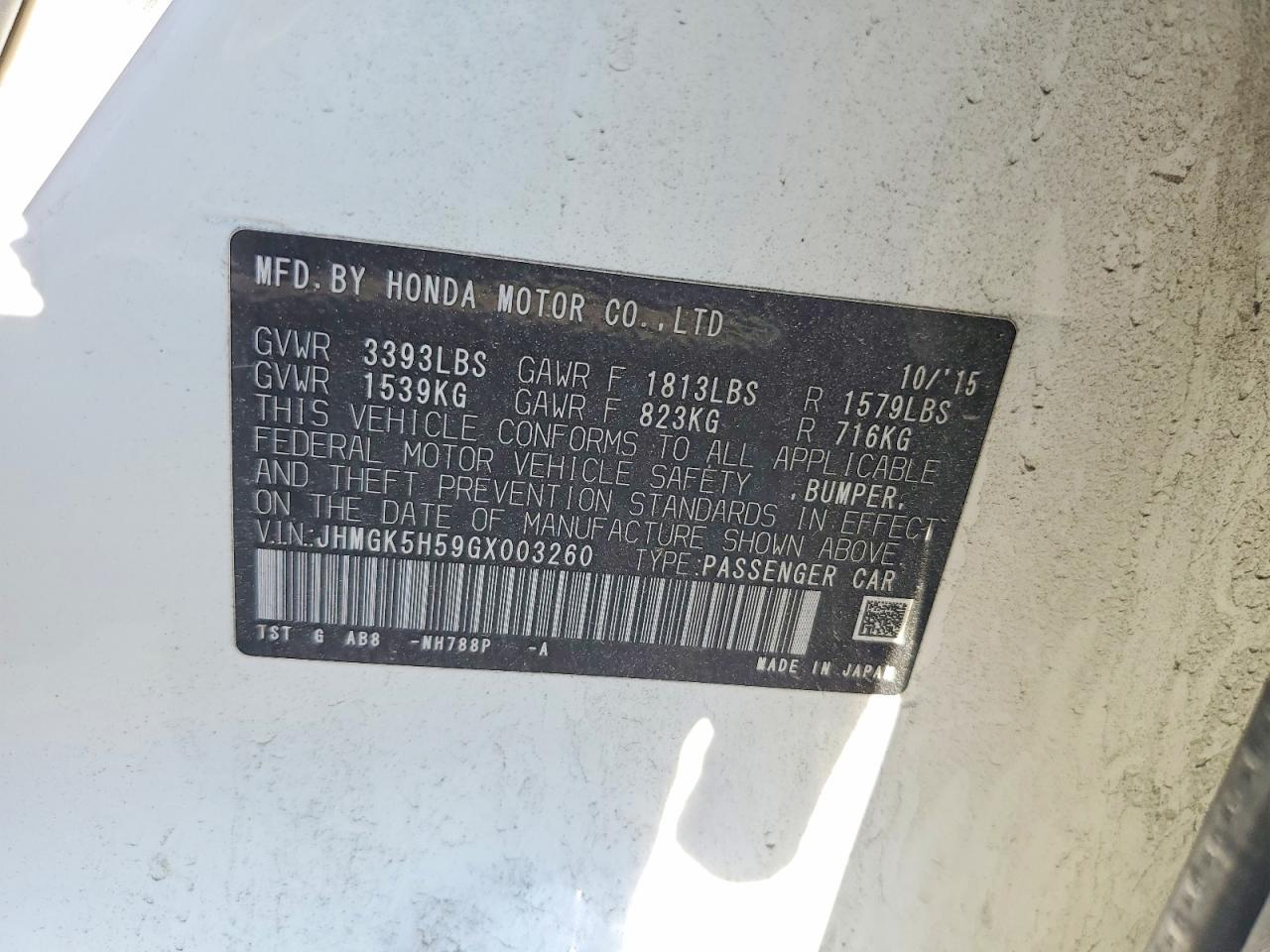 2016 HONDA FIT