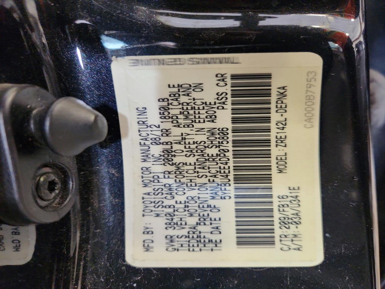 2013 TOYOTA COROLLA