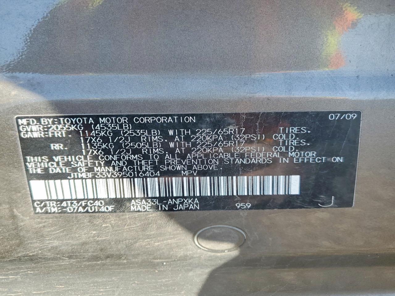 2009 TOYOTA RAV4