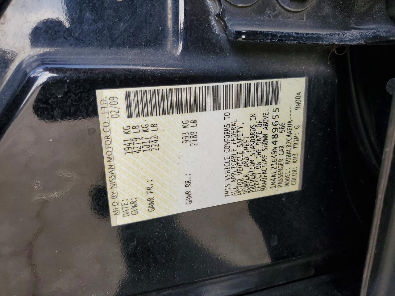 2009 NISSAN ALTIMA