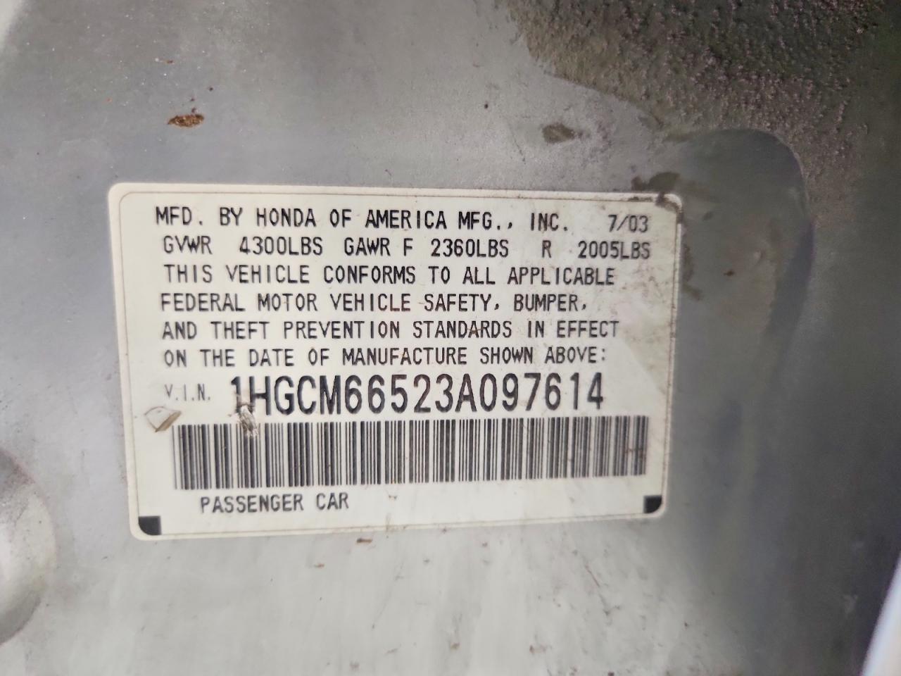 2003 HONDA ACCORD