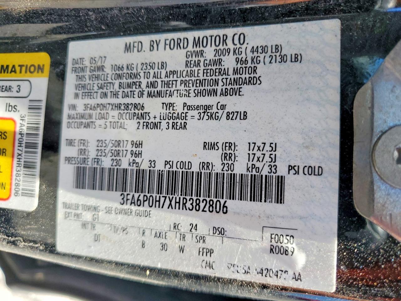2017 FORD FUSION