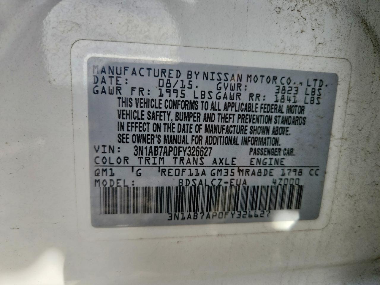2015 NISSAN SENTRA