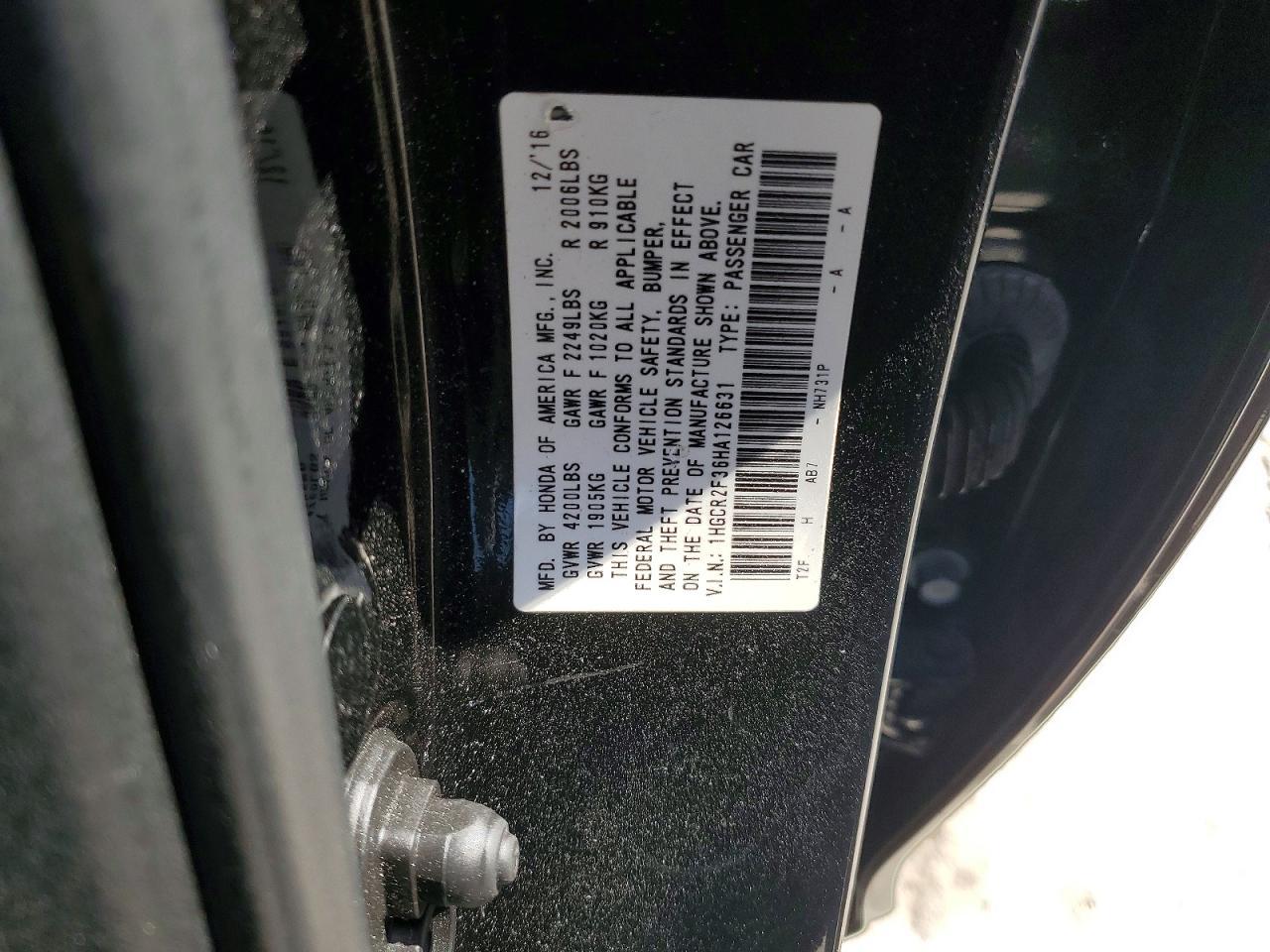 2017 HONDA ACCORD