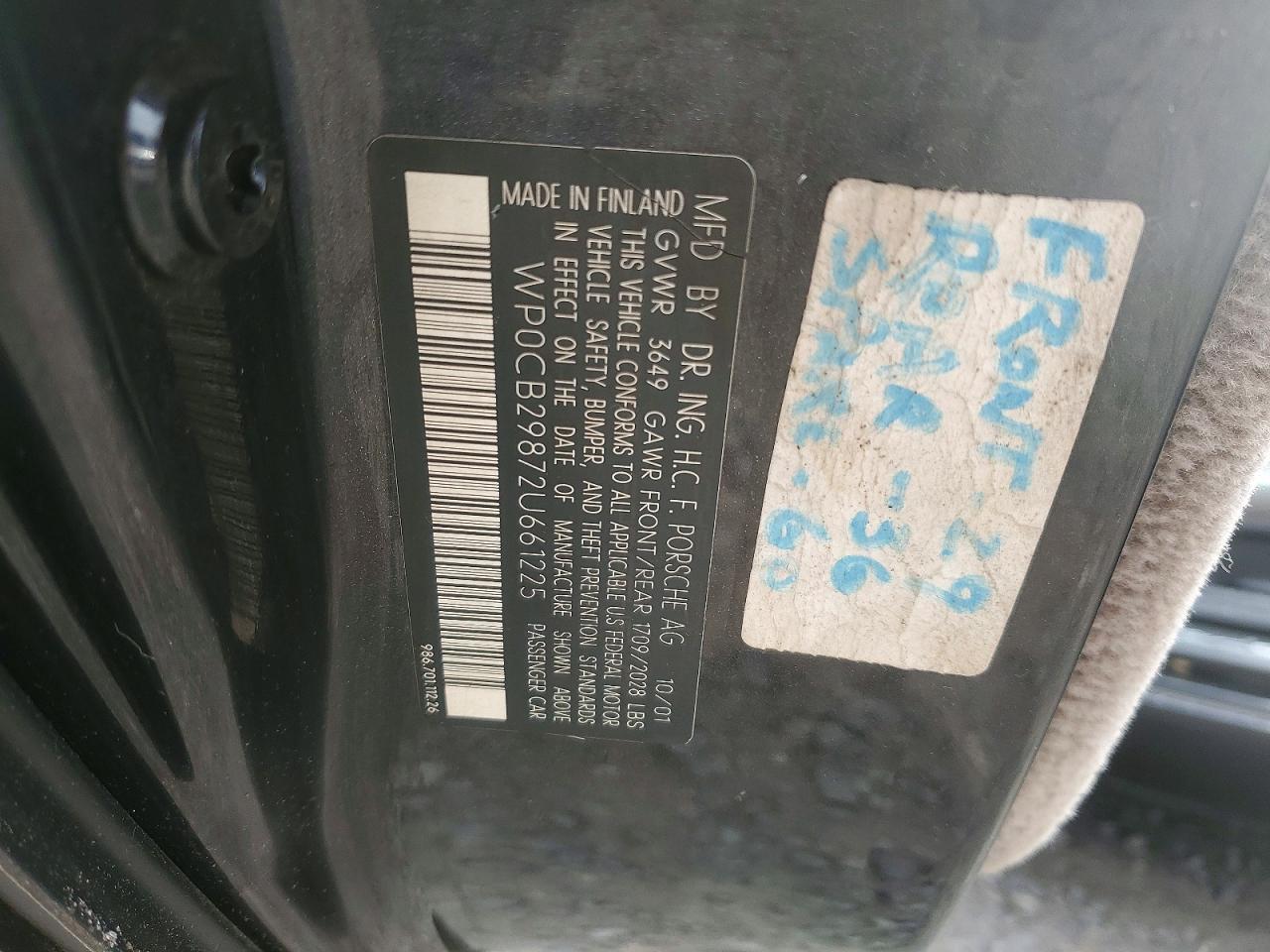 2002 PORSCHE Boxster