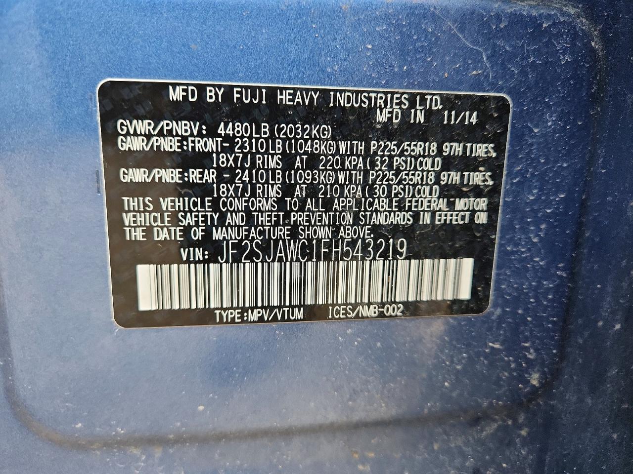2015 SUBARU FORESTER