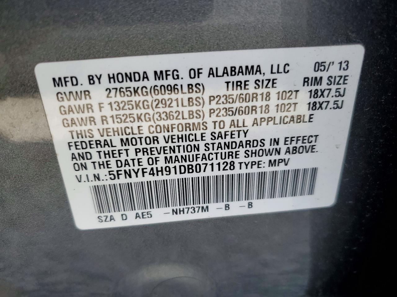 2013 HONDA PILOT