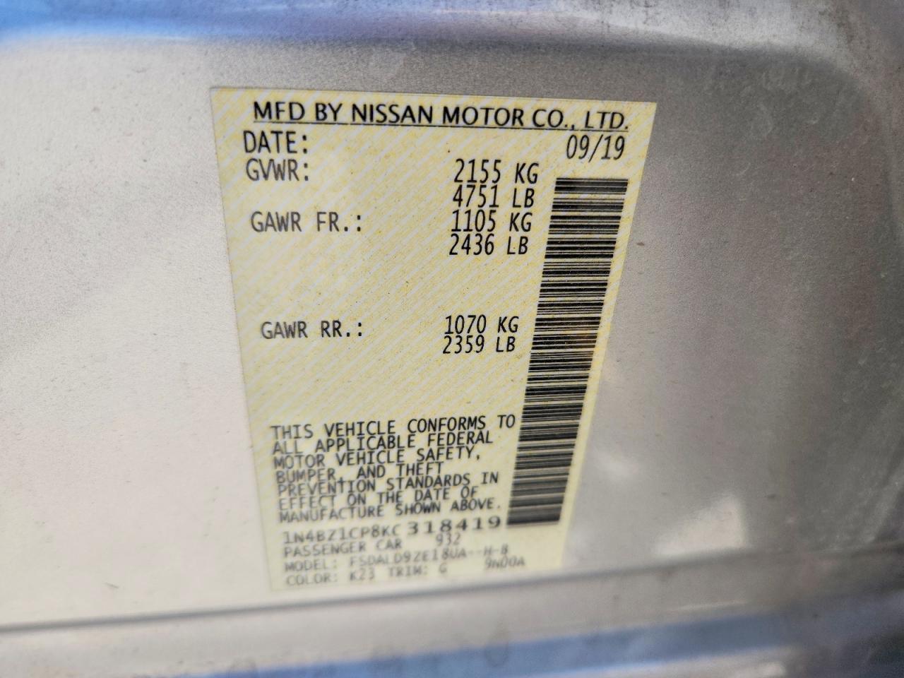 2019 NISSAN LEAF