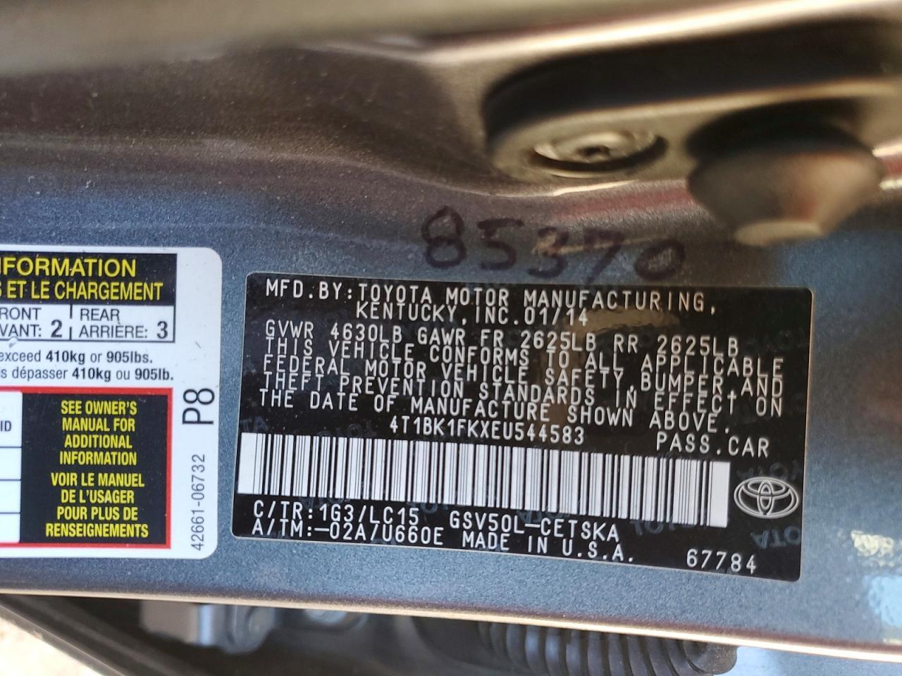 2014 TOYOTA CAMRY