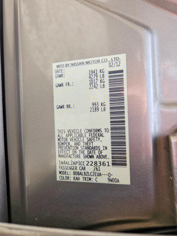 2012 NISSAN ALTIMA