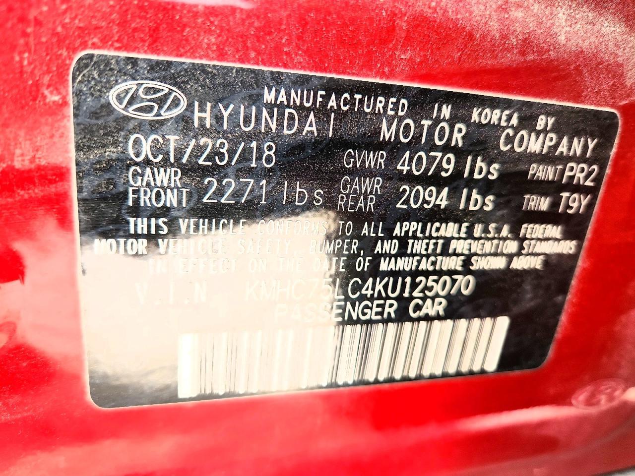 2019 HYUNDAI Ioniq