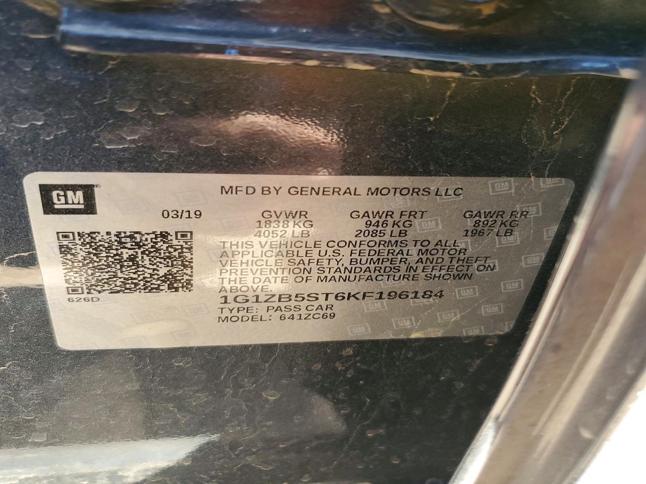 2019 CHEVROLET MALIBU